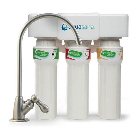 Aquasana - Claryum® 3-Stage Max Flow 800-gal. Filter Capacity Under Sink Water Filter with Dedicated Faucet - Brushed Nickel