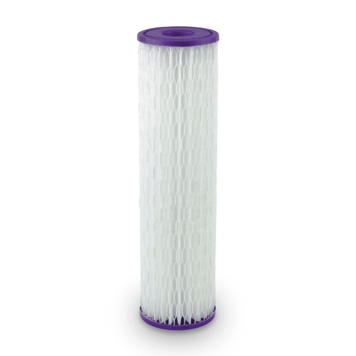 White and Purple Pleated Polypropylene Water Filter Cartridge