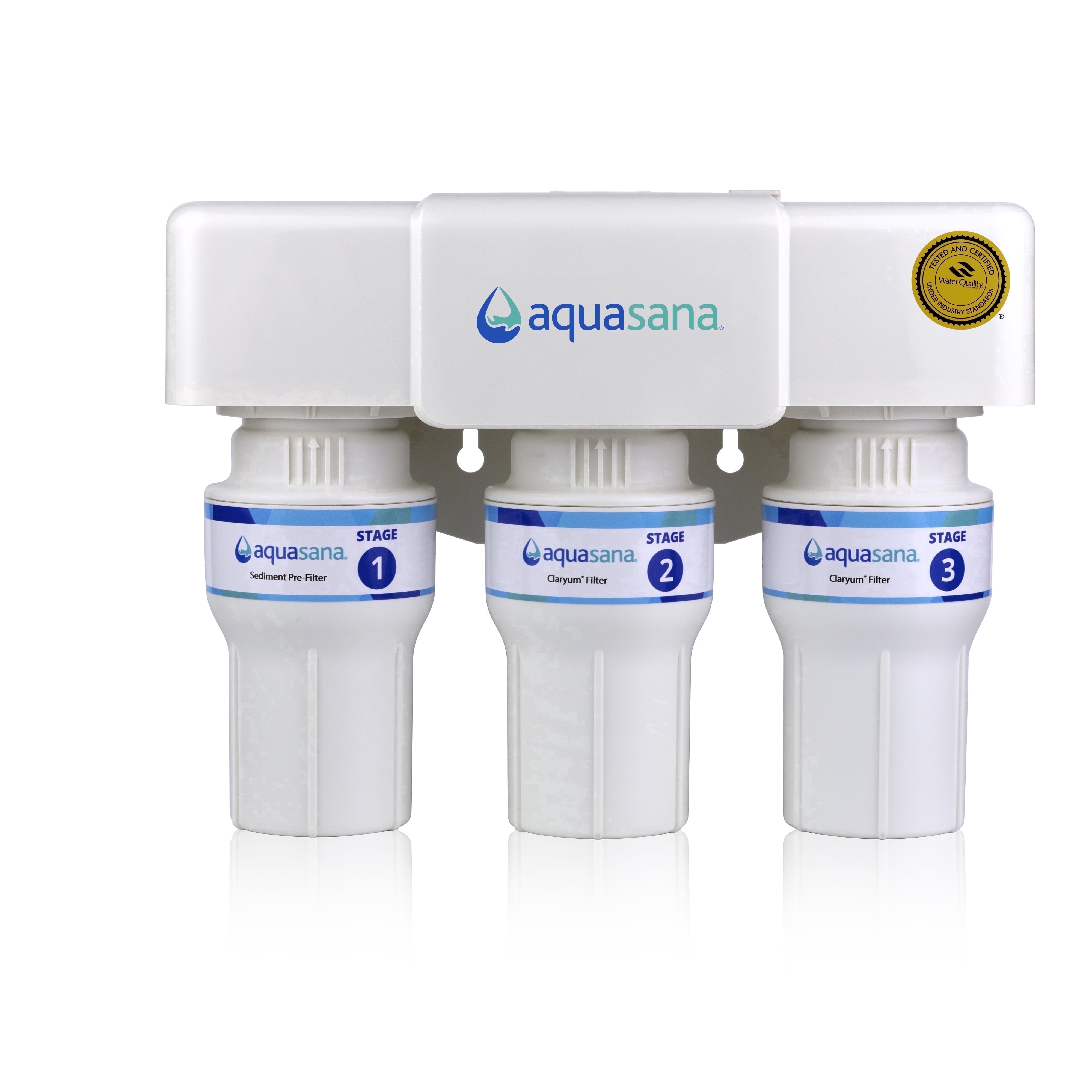 Aquasana Under Sink Water Filter | 3-Stage Filtration | Certified to Reduce up to 99.99% of 78 Contaminants Including PFAS, Lead, Chlorine, & Cysts | Under Counter Drinking Water Filter | AQ-6300-NF