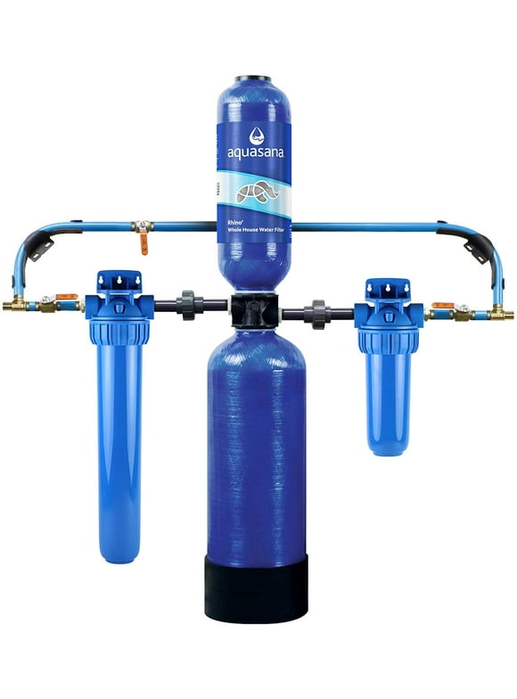 Aquasana Whole House Water Filter System - Carbon & KDF Home Water Filtration - Filters Sediment & 97% Of Chlorine - 1,000,000 Gl - EQ-1000