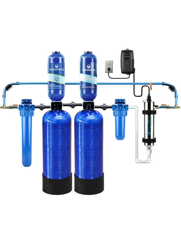 Aquasana Whole House Well Water Filter System - Water Softener Alternative w/ UV Purifier - EQ-WELL-UV-PRO-AST