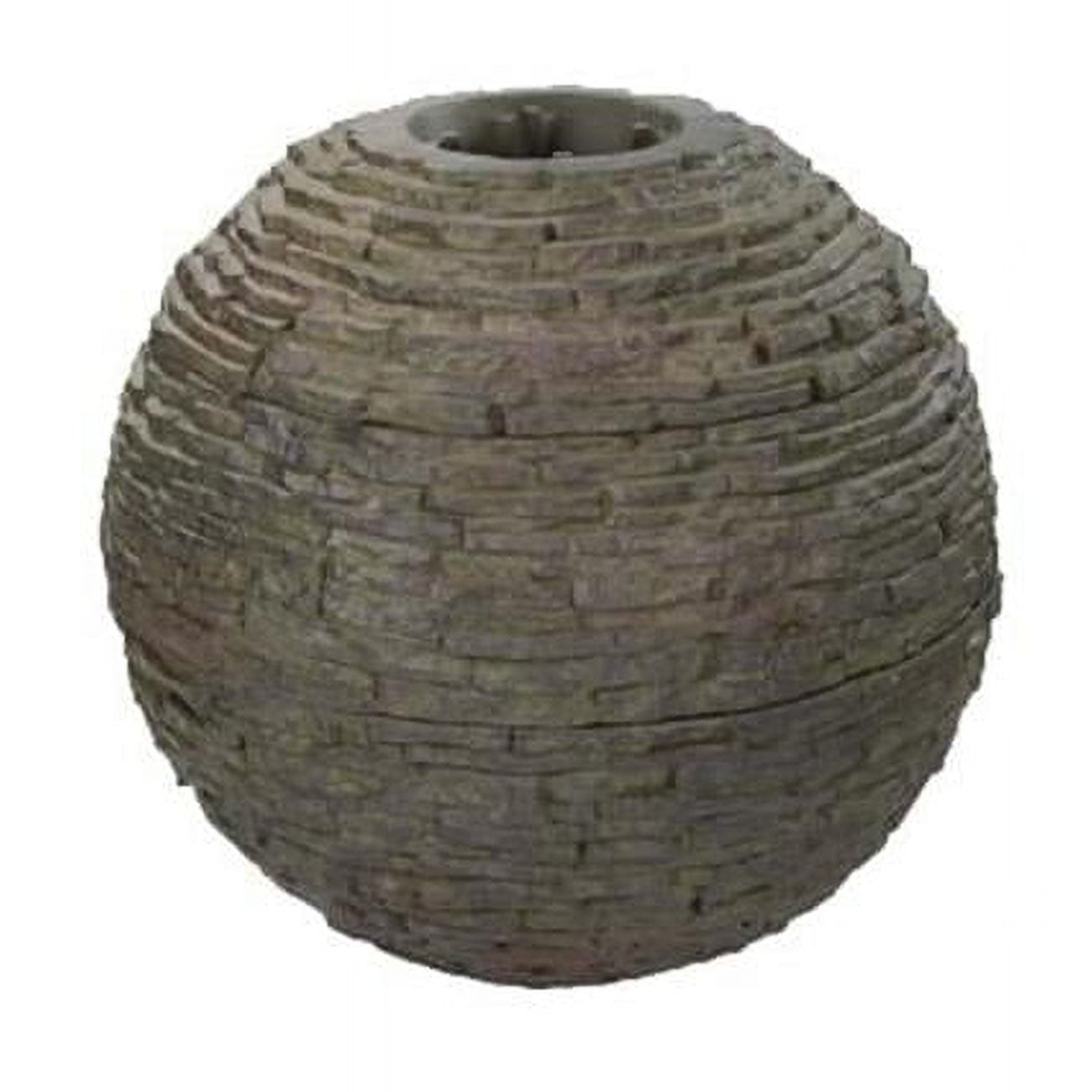 Medium Gray Stacked Slate Sphere Water Fountain