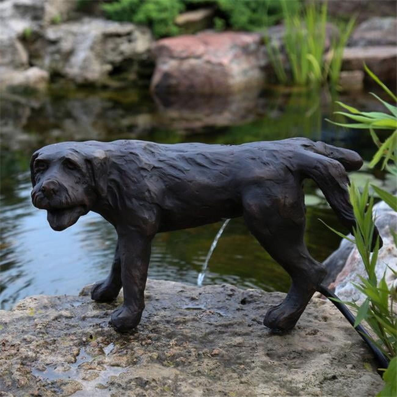 Naughty Dog Brown Poly-Resin Pond Water Spitter