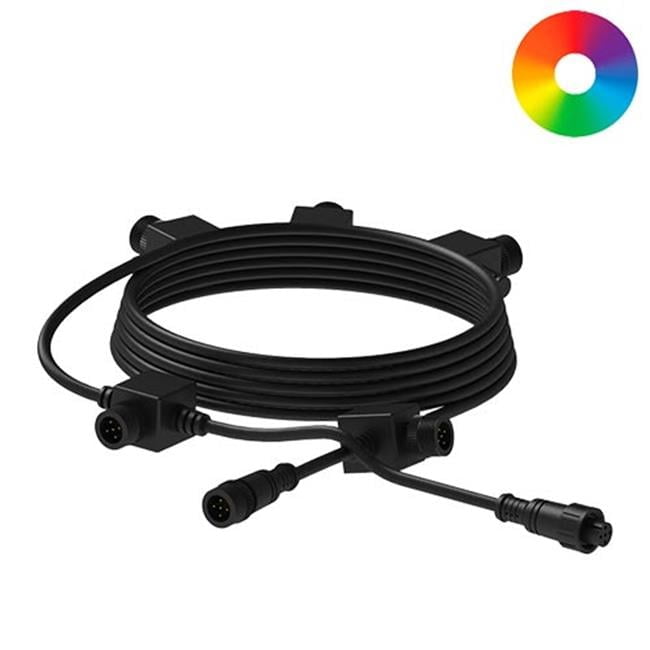 25 ft Black 5-Outlet Color-Changing Lighting Extension Cable