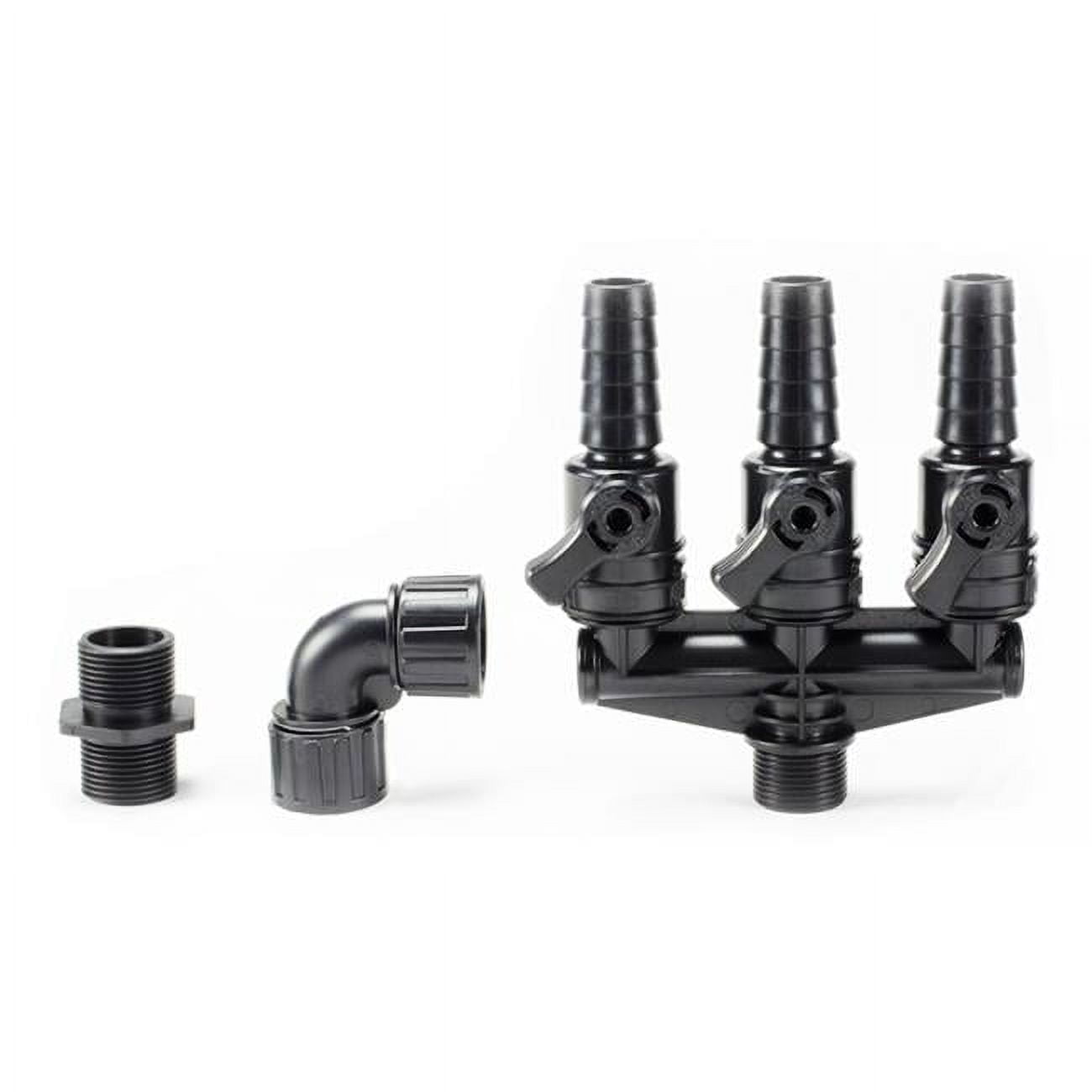 Black Adjustable Flow Valve for Water Features, 3/4-Inch