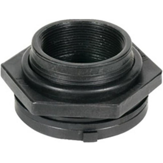 Aquascape 99125 Black Polypropylene Bulk Head Fitting - 1.25 in.