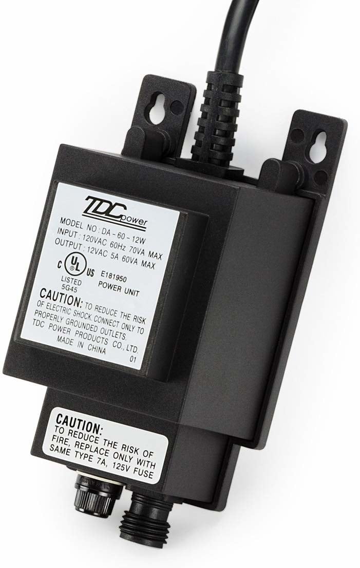 60W 12V Black Plug-In Landscape Lighting Transformer