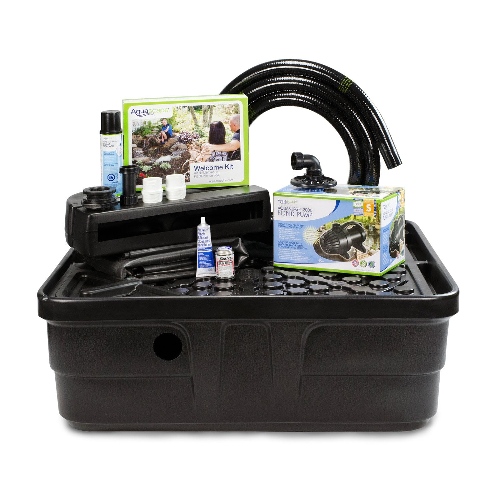 Complete Black Pondless Waterfall Fountain Kit with Pump