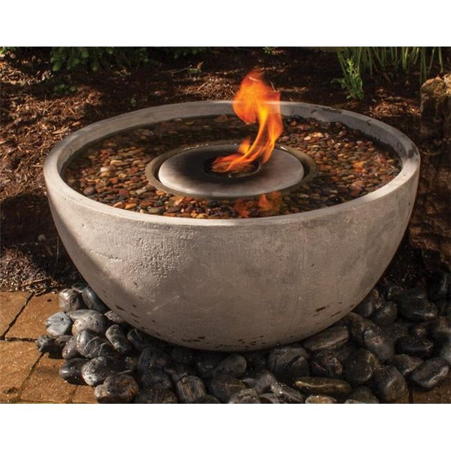 Large Sandstone Concrete Fire and Water Fountain