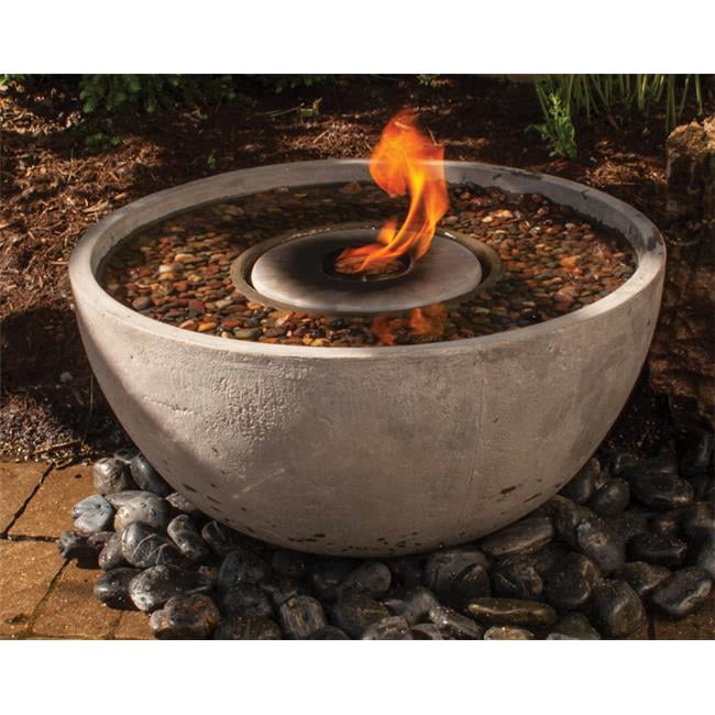 24-Inch Sandstone Concrete Fire and Water Fountain