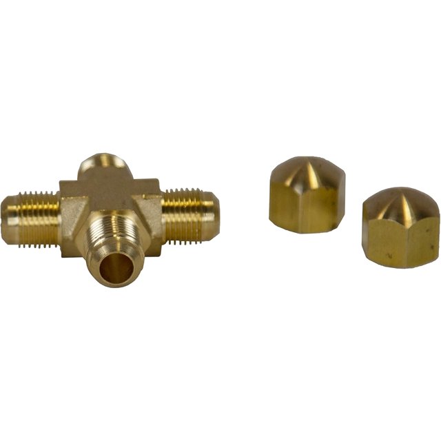 Aquascape Fire and Water 4Way 3/8inch Splitter with Caps 58109, Black