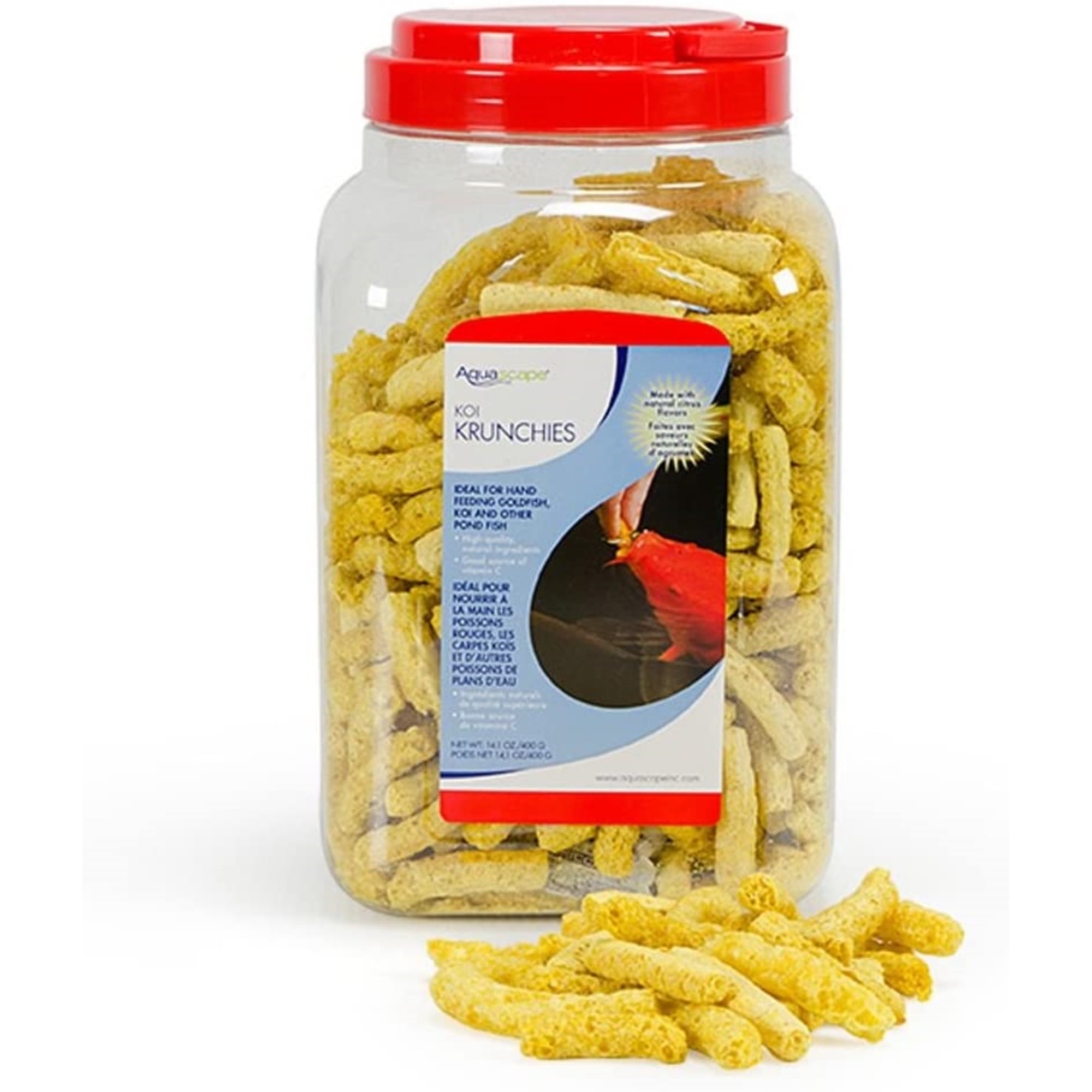 Aquascape Koi Krunchies Fish Food, Hand Feeding Treats, 14 oz