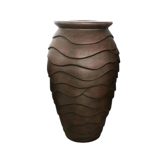 Aquascape Landscape Scalloped Urn Fountain, Resin, Brown