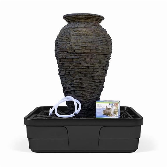 Aquascape AQS58090 Medium Stacked Slate Urn Landscape Fountain Kit