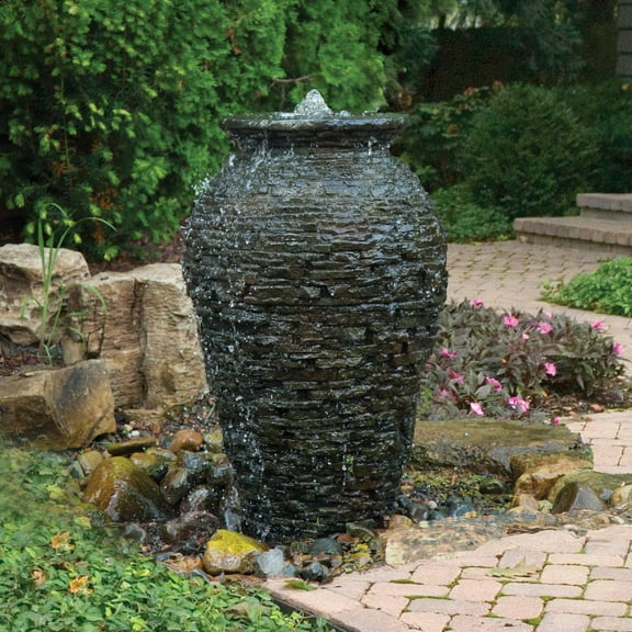 Aquascape Plastic/Stone Large Stacked Slate Urn Fountain