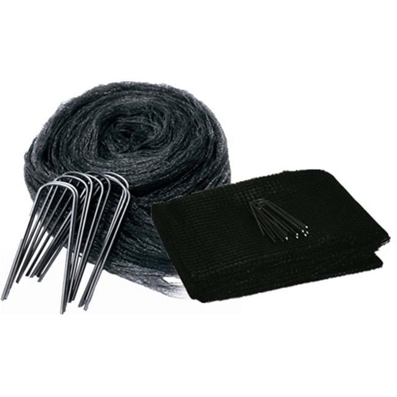 Black Polypropylene Protective Pond Netting with Stakes, 14' x 20'