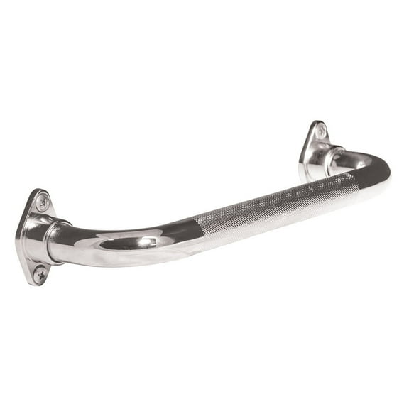Aquasense Knurled Chrome Grab Bar with Rotating Flange, 24" / 60.96 cm