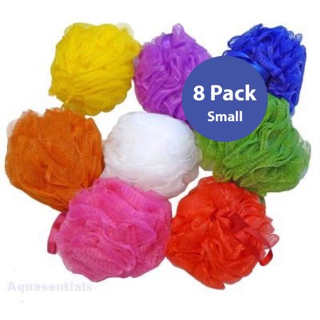 Aquasentials Small Mesh Bath Sponge 8 Pack