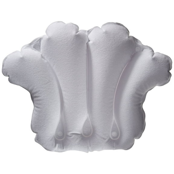 Aquasentials Terry Cloth Bath Pillow White 4 Suction Cups
