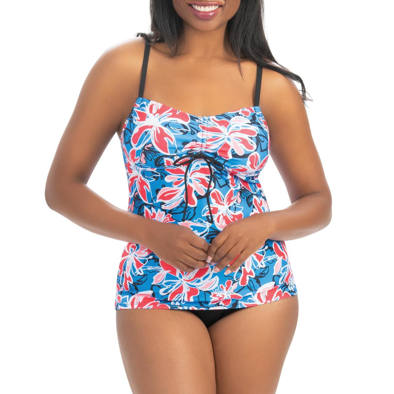 Swimsuits For All Women's Plus Size Adjustable Underwire Tankini Top 20  Blue Mosaic 