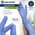 thumbnail image 1 of HALYARD AQUASOFT Nitrile Exam Gloves, Non-Sterile, Powder-Free, 3.1 mil, 9.5 Inches, Blue, Medium, 43934 (Case of 3000), 1 of 3