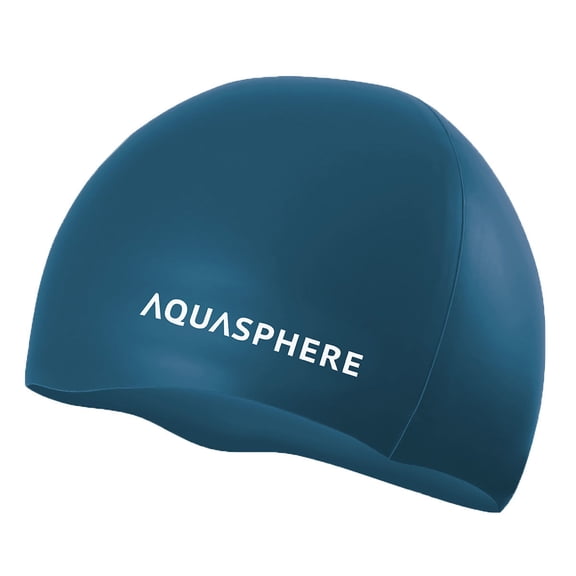 Aquasphere Plain Cap - Adult Swim Cap - Dark Green/White
