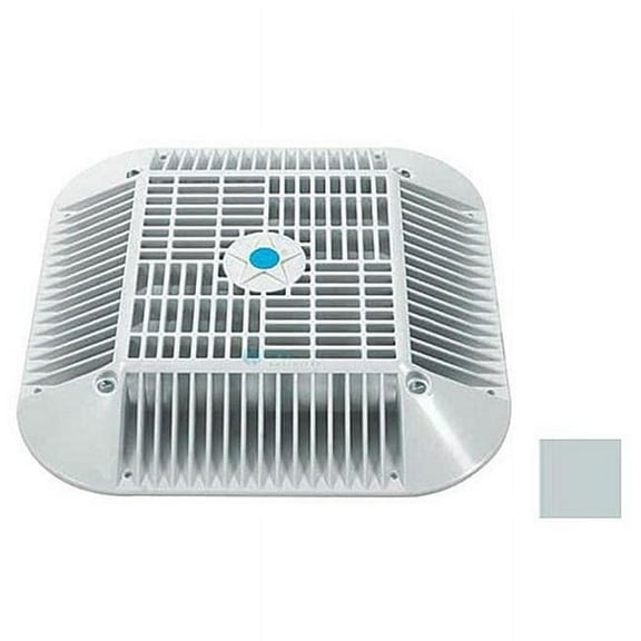 Aquastar 914103 14 in. Square Anti-Entrapment Suction Outlet Cover Mud Frame & Retro-Adapter Sub-Frame, Light Gray