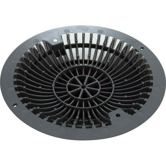 Aquastar Main Drain Grate,Retro 8" Round,MoFlow,w/Hardware,Dark Gray R8MF105