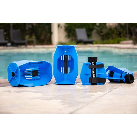 Aquastrength Hydro-Tone Total Body Pool Exercise System | Isokinetic Functional Water Weights | Build Muscle - Easy on Joints | Water Aerobics | Quick Start Guide (Blue)