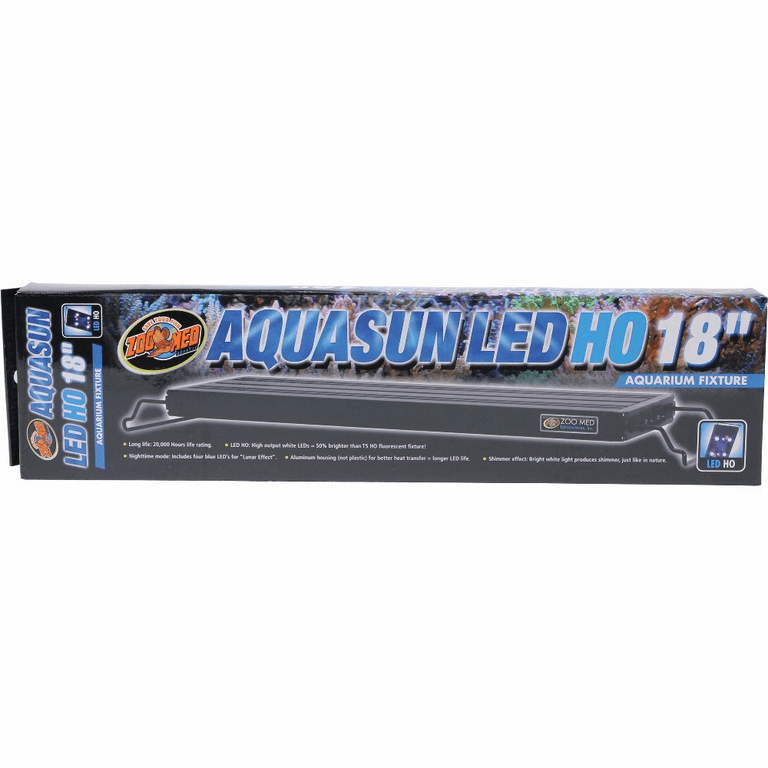 Zoo Med AquaSun LED High Output Aquarium Hood Black 1 Each 18 in 2 Modules