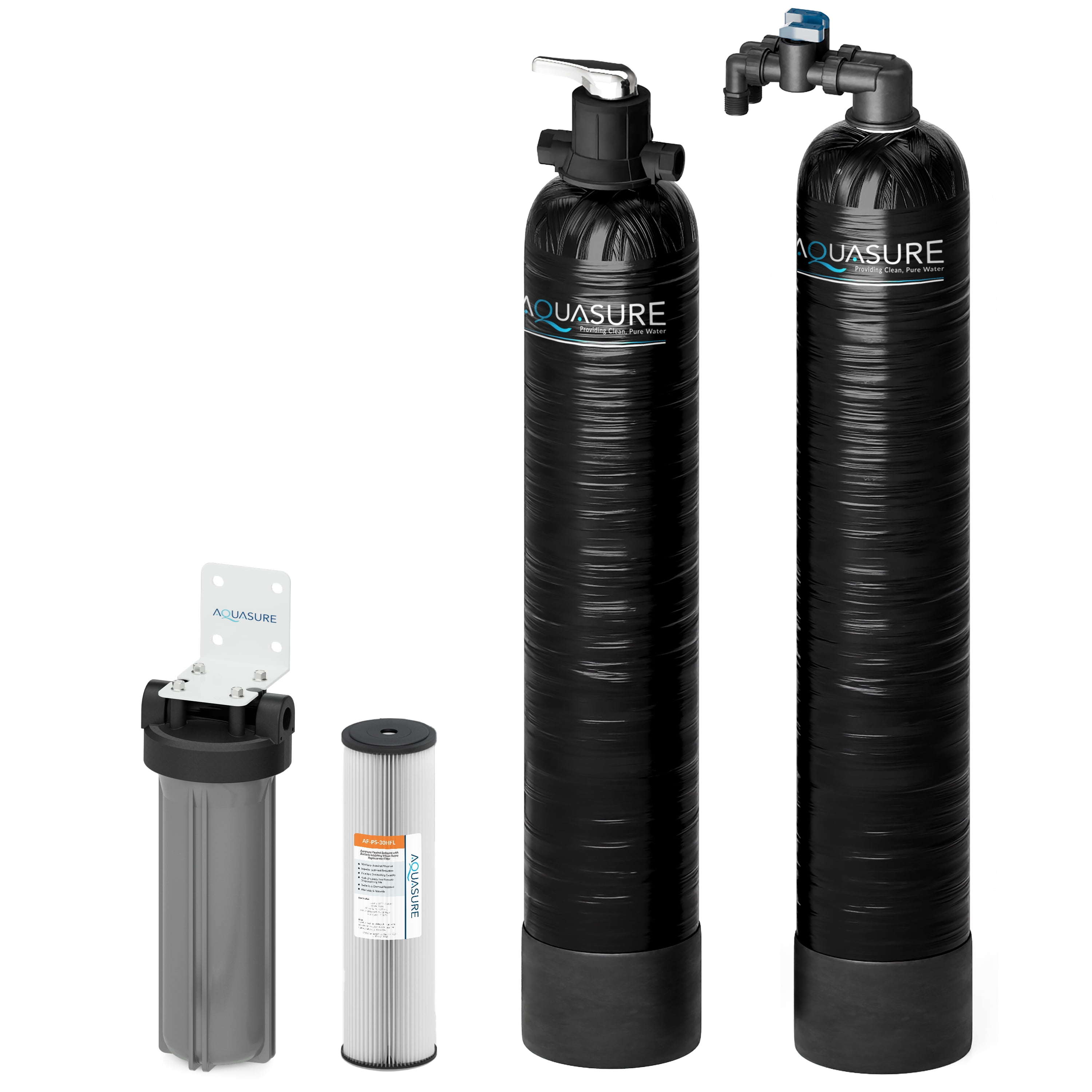 Aquasure Black 10 GPM Salt-Free Water Conditioner System Bundle