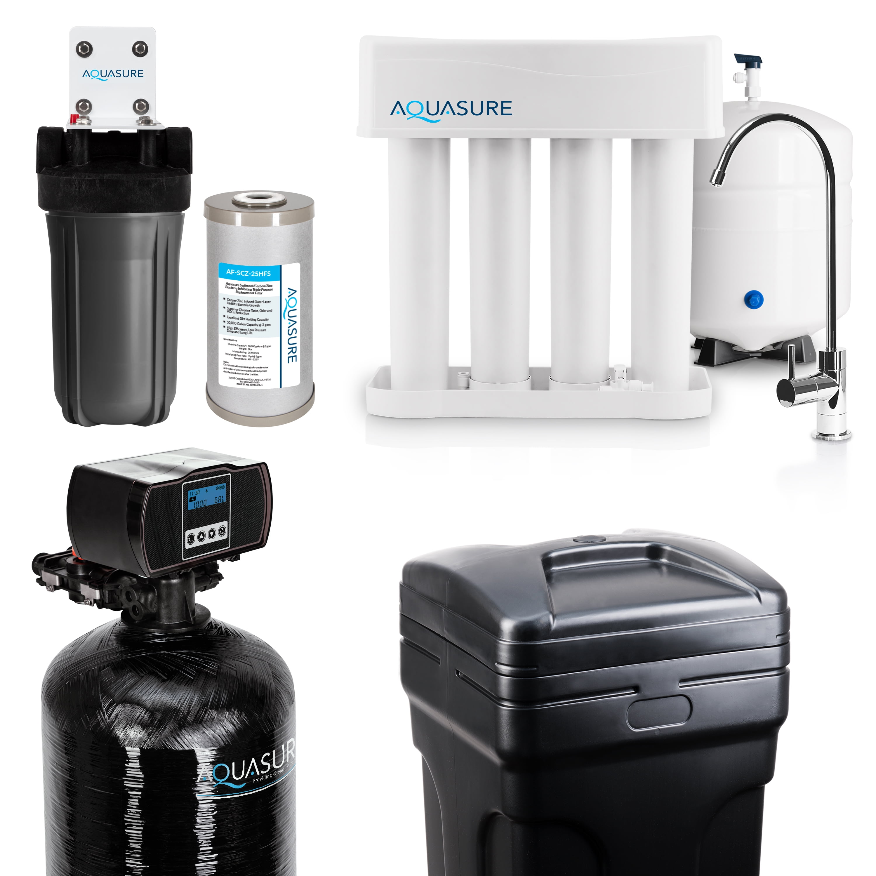 Aquasure 64,000 Grain Whole House Water Filtration System with Fine Mesh Resin