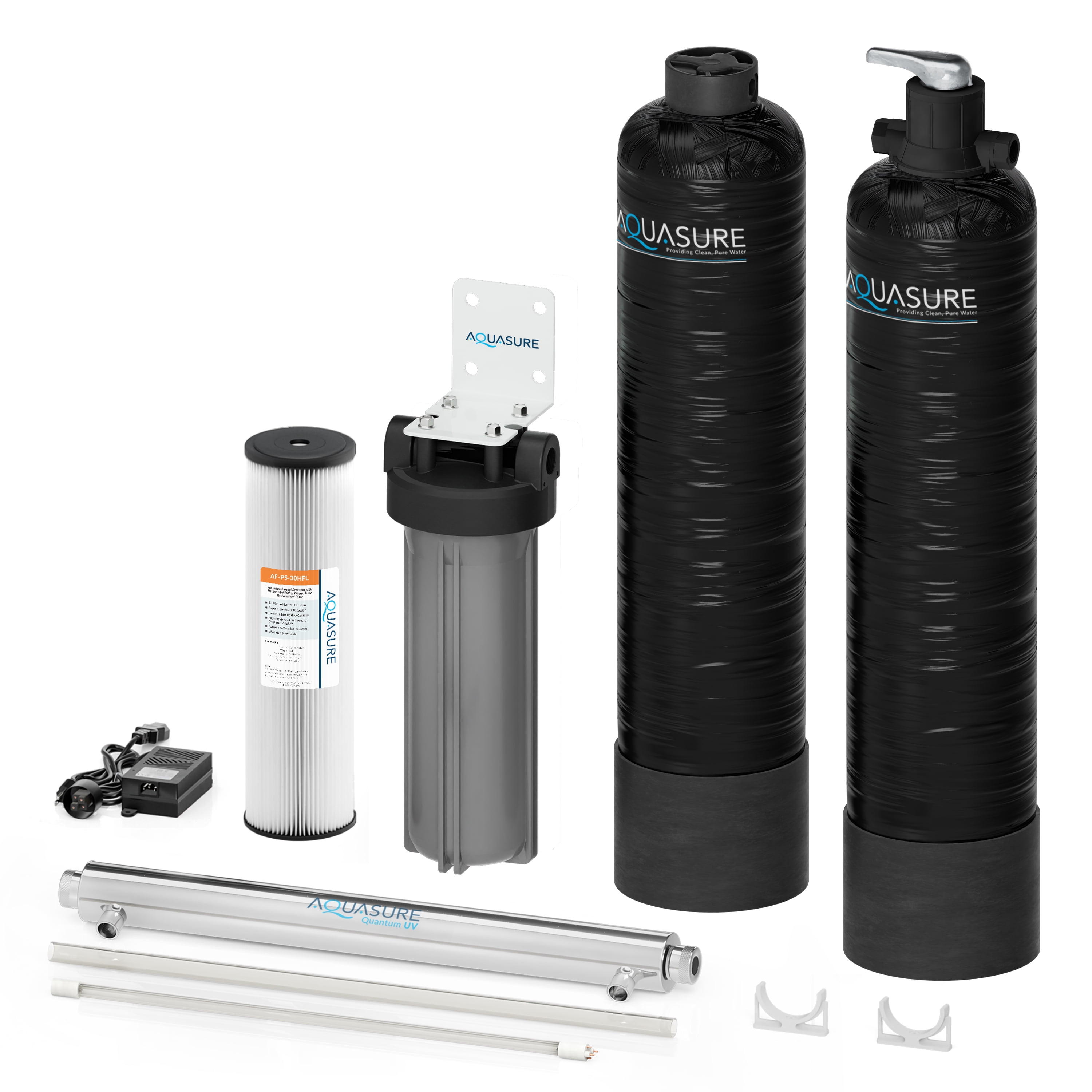 Aquasure 800K Gallons Whole House Salt-Free Water Conditioner Bundle