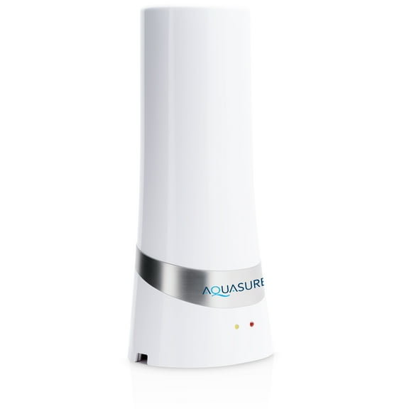 Aquasure Dash Series Countertop Drinking Water Filter with 0.5 Micron Micro-Ceramic Carbon Block w/ Microban Technology (White)