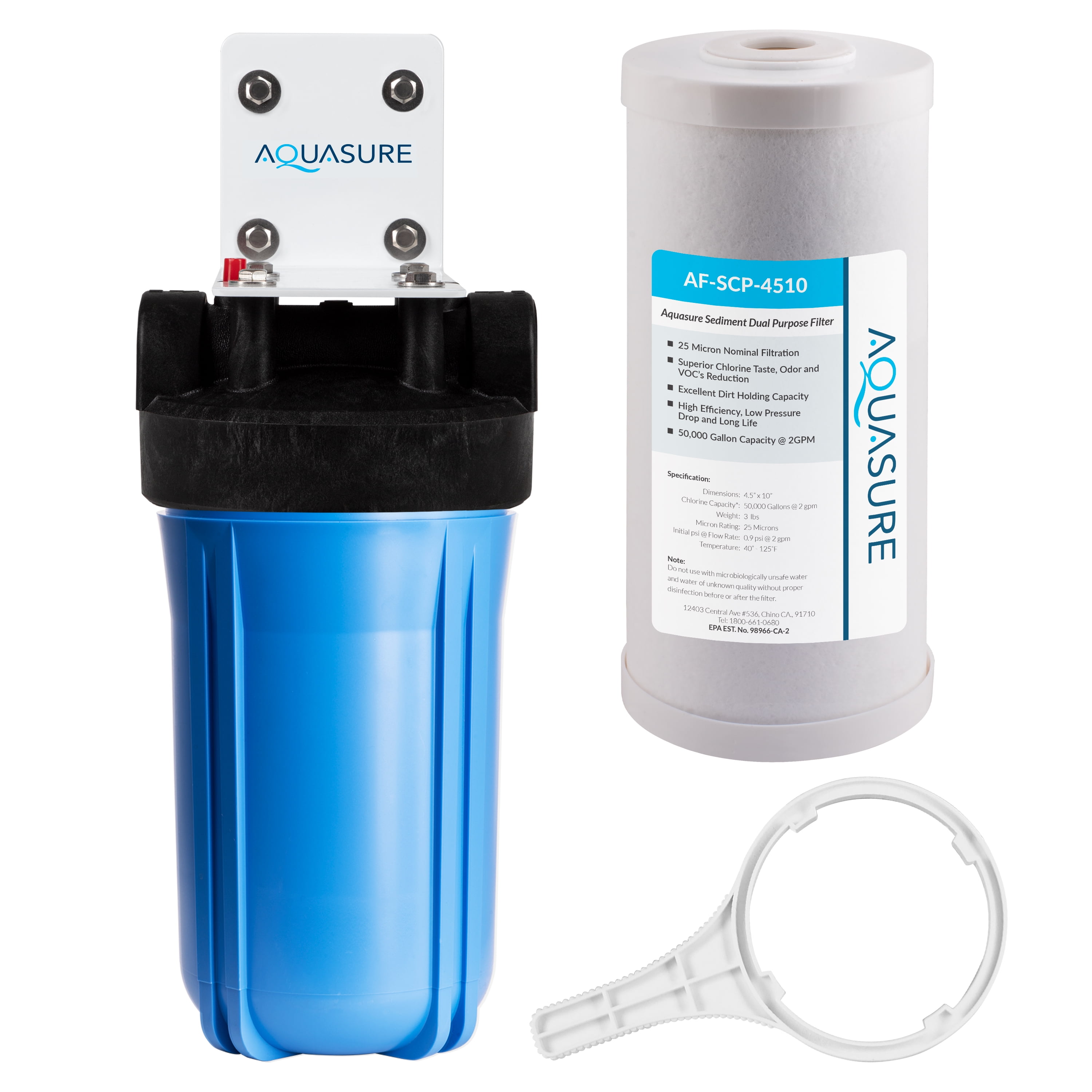 Aquasure Fortitude V Series 10" High Flow Whole House Water Filter