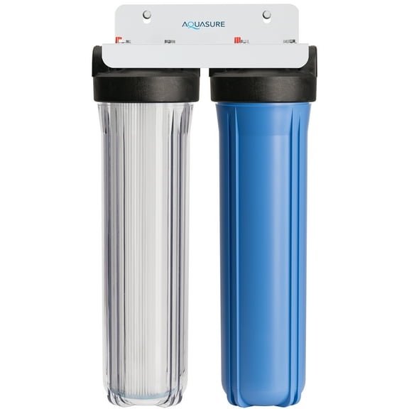 Aquasure Fortitude V Series | 2 Stage Whole House Water Filter With Sediment And Carbon - 20"