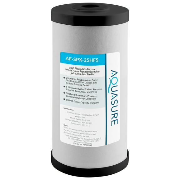 Aquasure Fortitude V2 Multi-Purpose Replacement Filter Cartridge with Siliphos - Standard Size