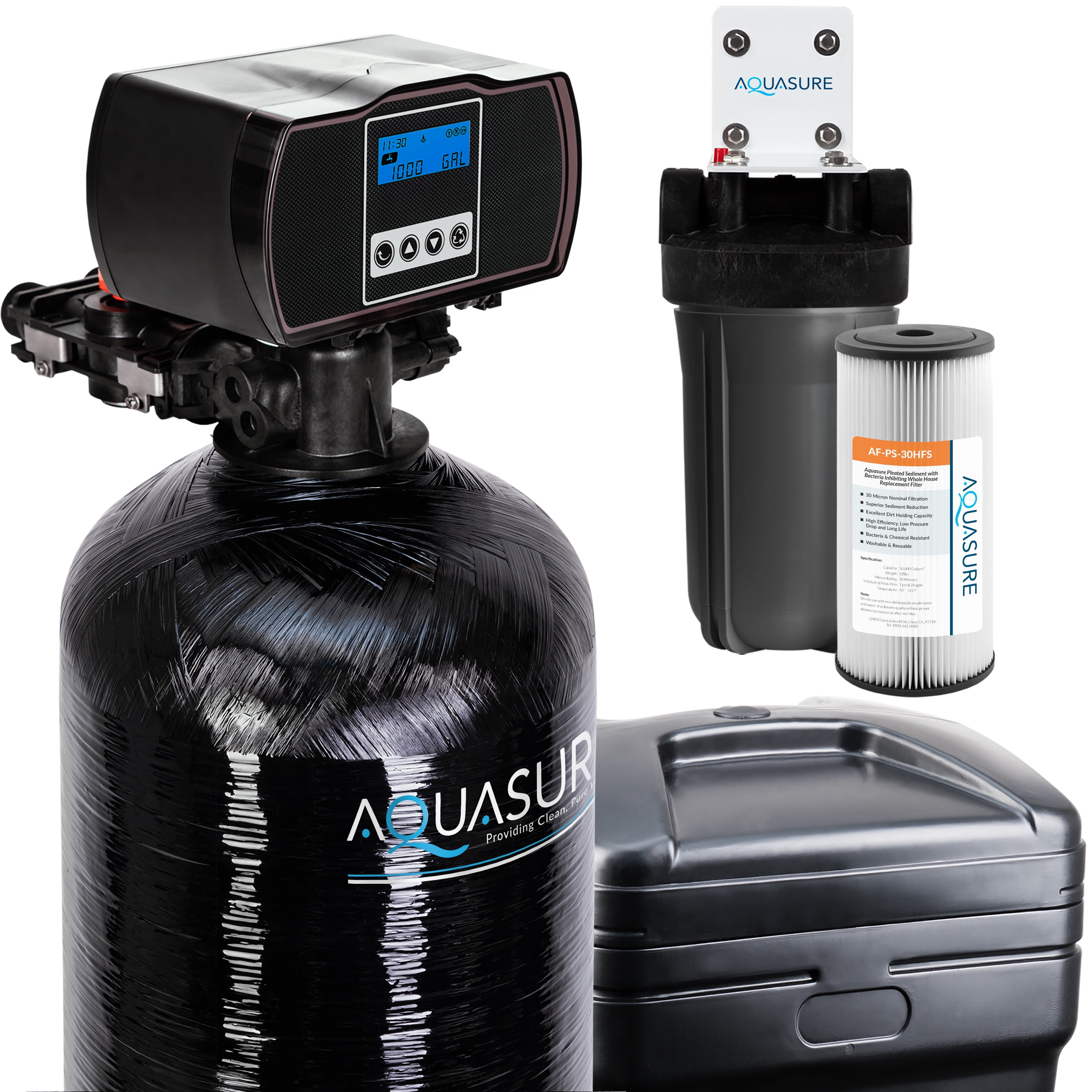 Aquasure 48,000 Grain Whole House Water Softener with Sediment Pre-Filter