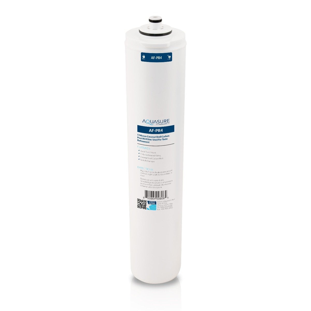 Aquasure Premier Series | 4th Stage Quick Twist Coconut Carbon Shell Post-Stage Reverse Osmosis Water System Filter