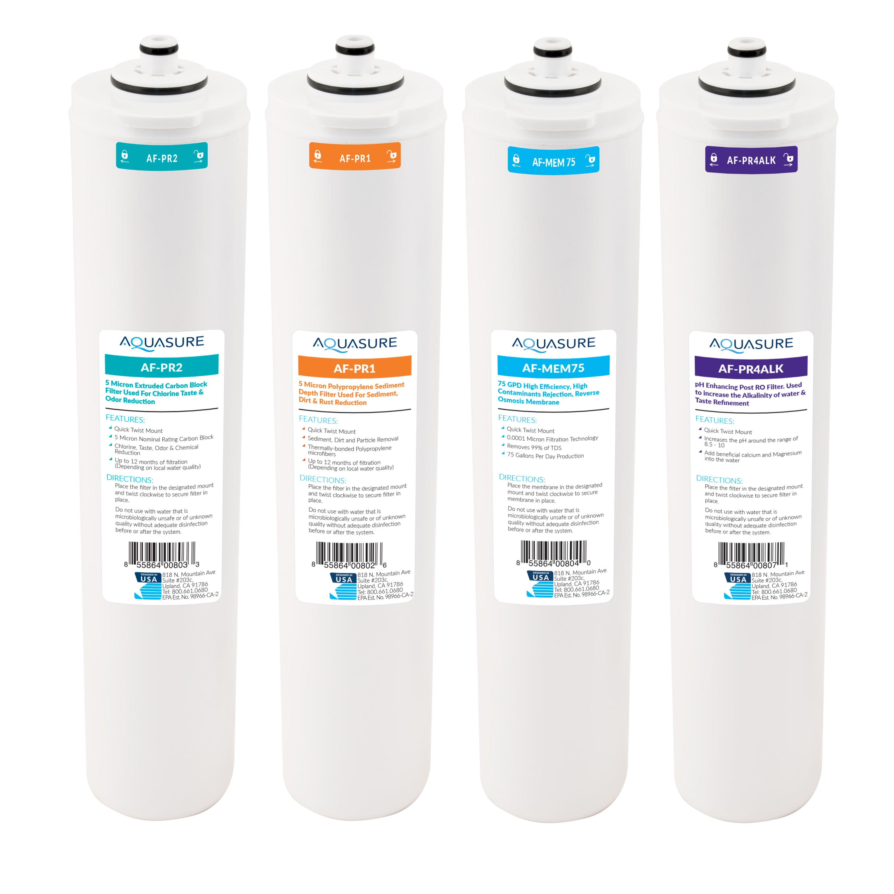 Aquasure Premier Series 4-Stage Alkaline Reverse Osmosis Filter Set