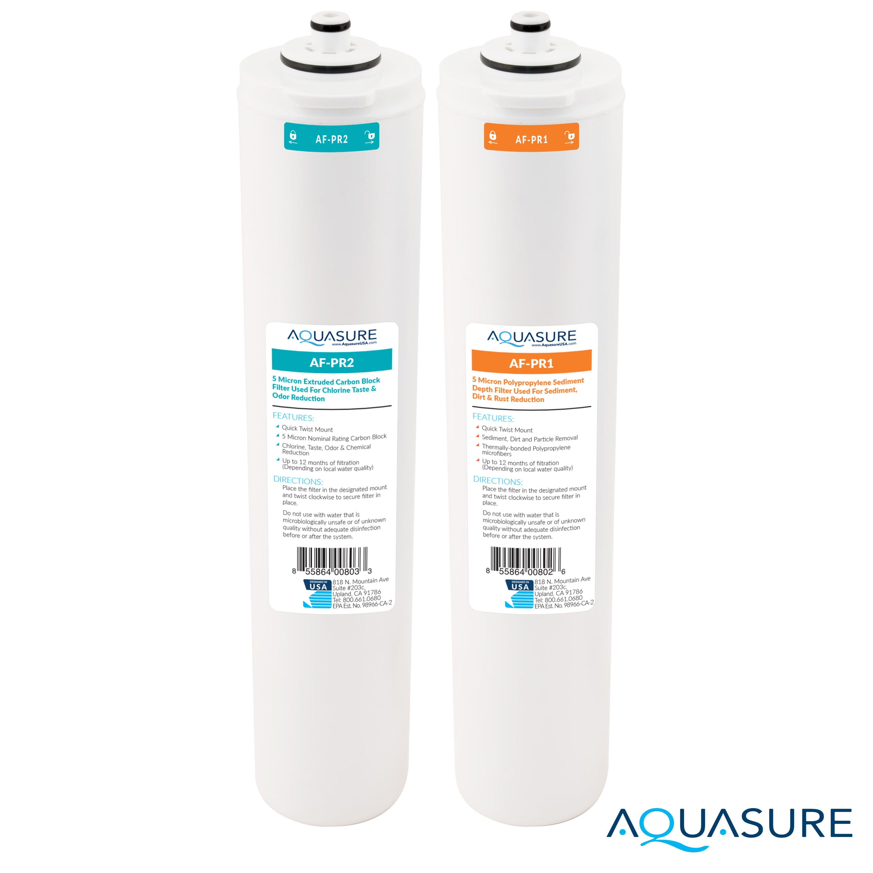 Aquasure Premier Series 2-Pack Carbon Block and Sediment Replacement Filters