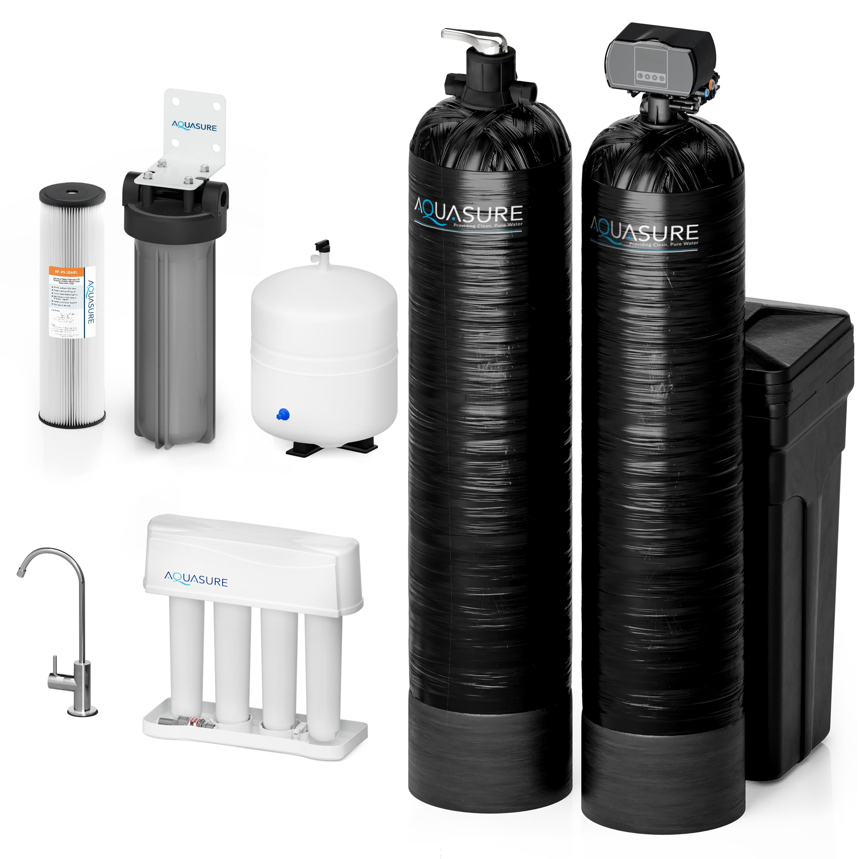 Aquasure Elite Black and White Whole House Water Treatment System