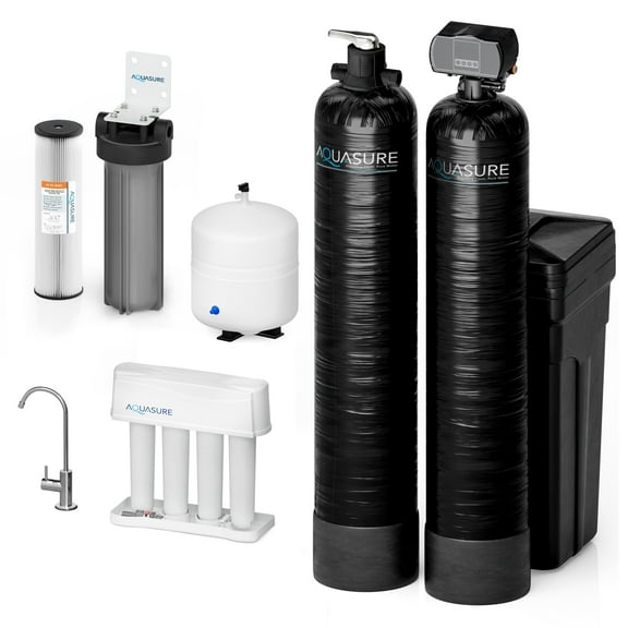 Aquasure Signature Elite Whole House Water Treatment System with 48,000 Grain Water Softener