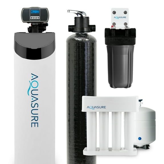 Aquasure Signature Lite Whole House Water Treatment Bundle with 34,000 Grains Softener & 75 GPD RO System for 1-2 bathrooms (AS-SE-LITE650A)
