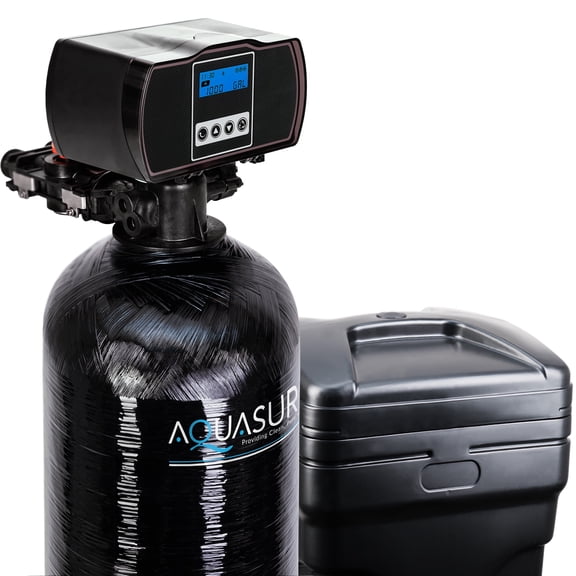 Aquasure Harmony Series 32,000 Grains Water Softener plus Iron Removal w/Aquatrol Digital Head and Premium Grade Fine Mesh Resin