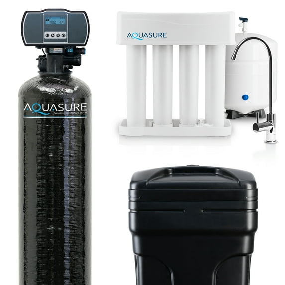 Aquasure Whole House Water Softener/Reverse Osmosis Drinking Water Filter Bundle (32,000 Grains)