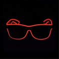 thumbnail image 1 of Aquat Glow Neon Rave Glasses El Wire Flashing LED Sunglasses Light up Costumes For Party, Halloween, DJ RB01 Red, Black Frame, 1 of 2