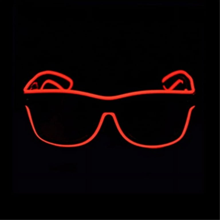 Aquat Glow Neon Rave Glasses El Wire Flashing LED Sunglasses Light