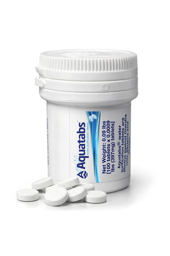 397mg Water Purification Tablets (100 Pack). Fast Acting Water Filtration System for Camping, Hiking, Emergencies, and Outdoor Adventures