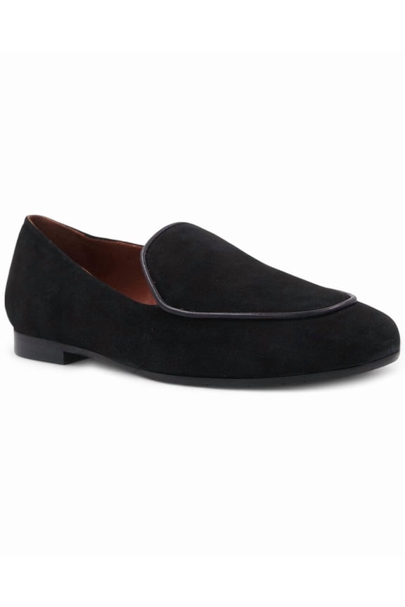 Calandra Waterproof Suede Loafer, 8.5, Black